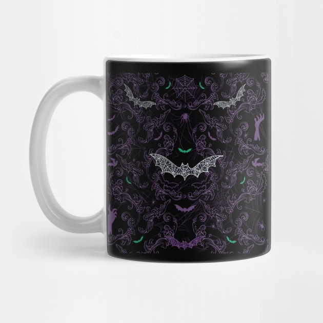 Purple Spiderweb Bat Pattern by shaireproductions